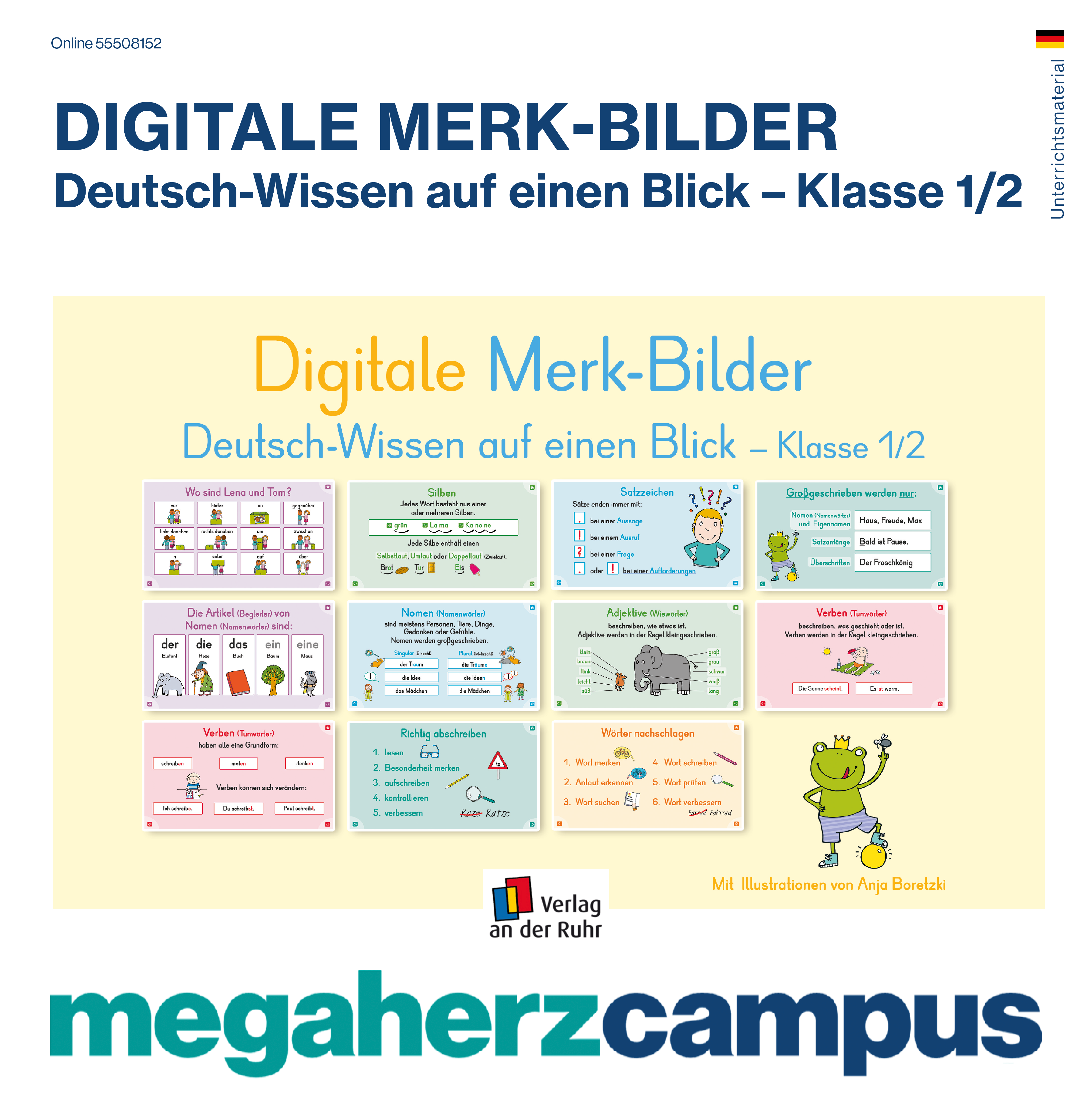 Digitale Merk-Bilder Deutsch-Wissen auf einen Blick - Klasse 1-2