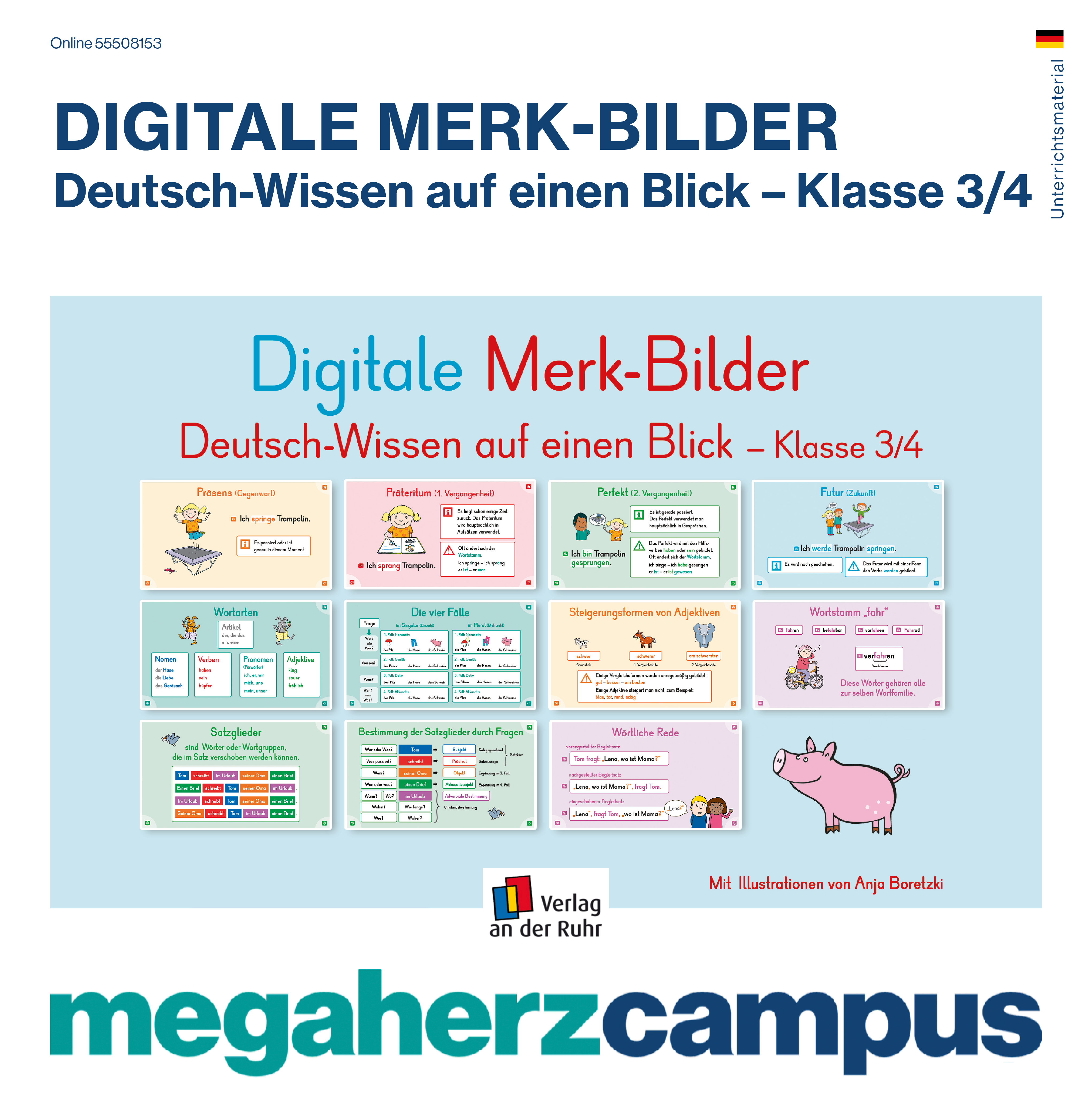 Digitale Merk-Bilder Deutsch-Wissen auf einen Blick - Klasse 3-4