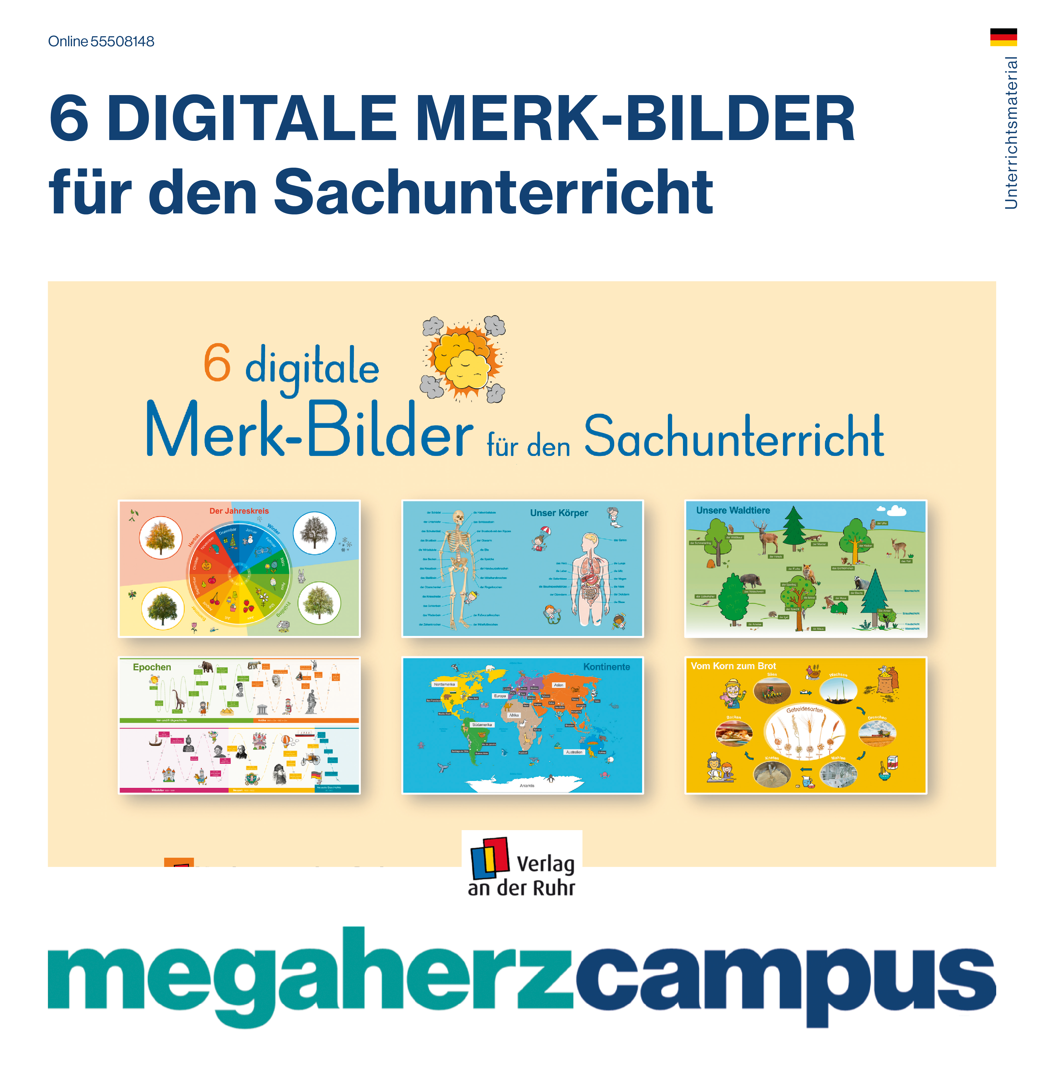 6 digitale Merk-Bilder für den Sachunterricht - Jahreskreis